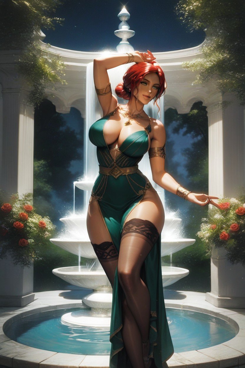 Triss Merigold, Large Breast, Stockings AI Porn