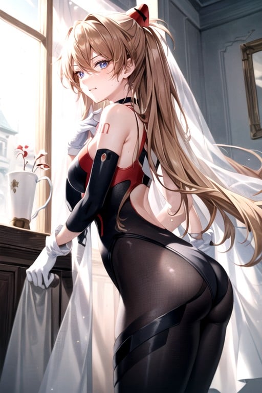 眨眼, Detailed Vagina With A Slit; Black Translucent Patterned Stockings With White Bows; White Gloves With A Black Pattern; Red Tattoo Of A Heart With Lines On The Face; Bare Shoulders; A Monochromatic Choker Around My Neck; On Top Of A White Veil With A Black Pattern;, Blacklinear Swimsuit In A Stretch From Shoulder To Chest To Vagina; Black And White Sleeves On The Arms; Rounded Ass; ; Sweaty; A Athletic Body; Slightly Bare Thighs; Half Naked Thighs; A BareAI黄漫