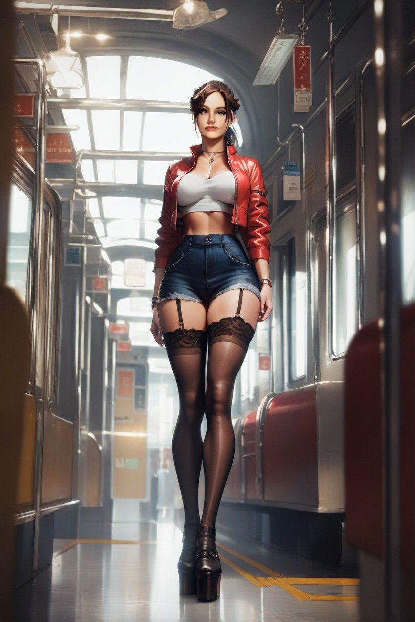 Claire Redfield, Train Station, Rounded Ass AI Porn