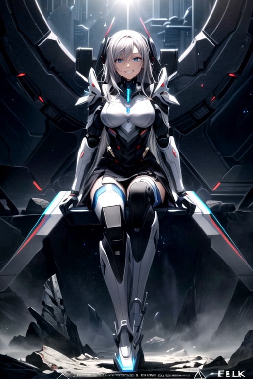 Full Body, Sitting Down, Robot Armor AI Porn