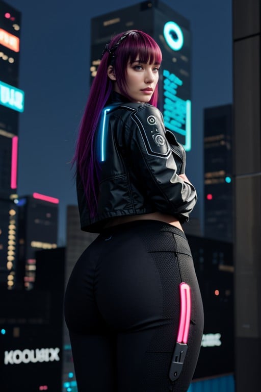 Top Down, Extremely Large Ass, Cyberpunk Hacker AI Porn