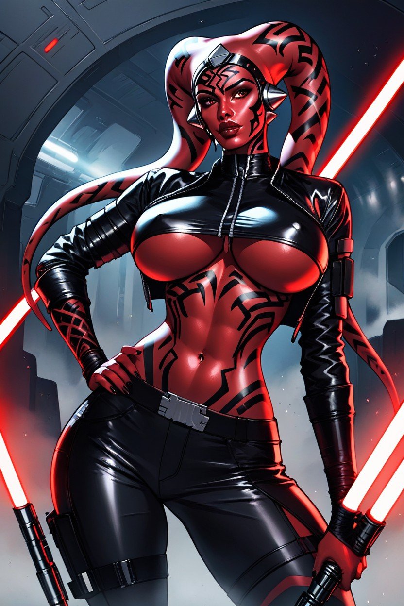 Darth Talon, Net Stockings, Black Latex Pants AI Gay Porn