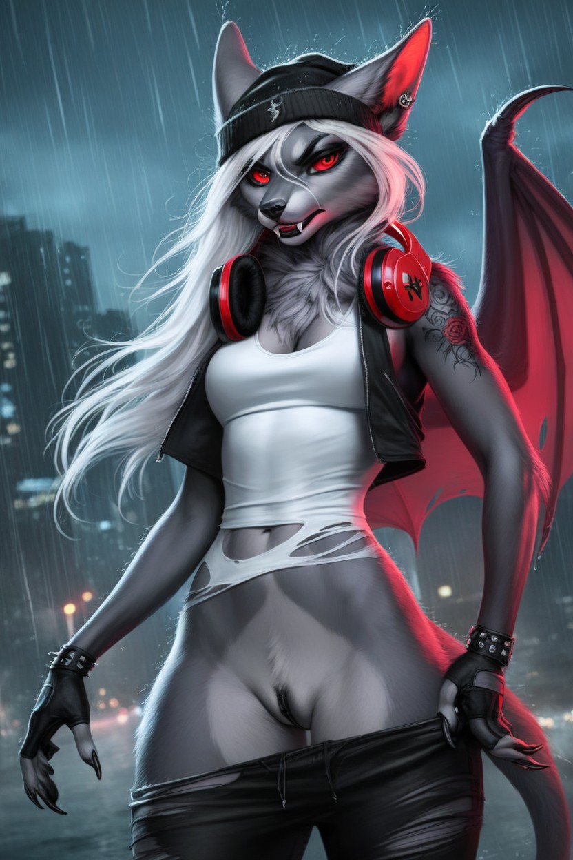 Evil, Angry, Guantes Sin Dedos Furry IA