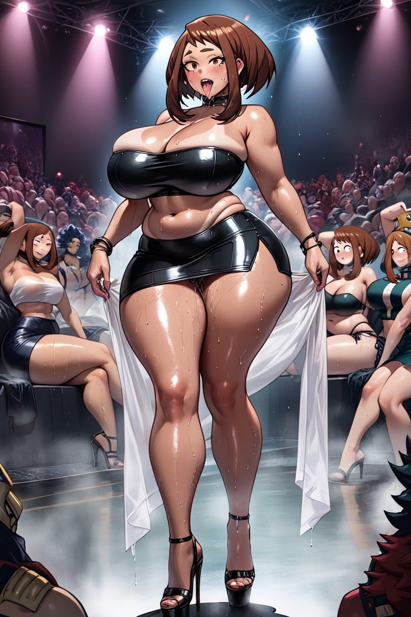 Saliva, Sexy Lip, Ochaco Urarakamy Hero Academia Hentai AI Porn