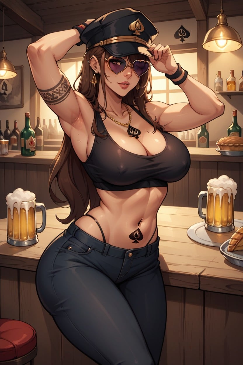Bar, Long Hair Female, Qos Tattoo Hentai AI Porn