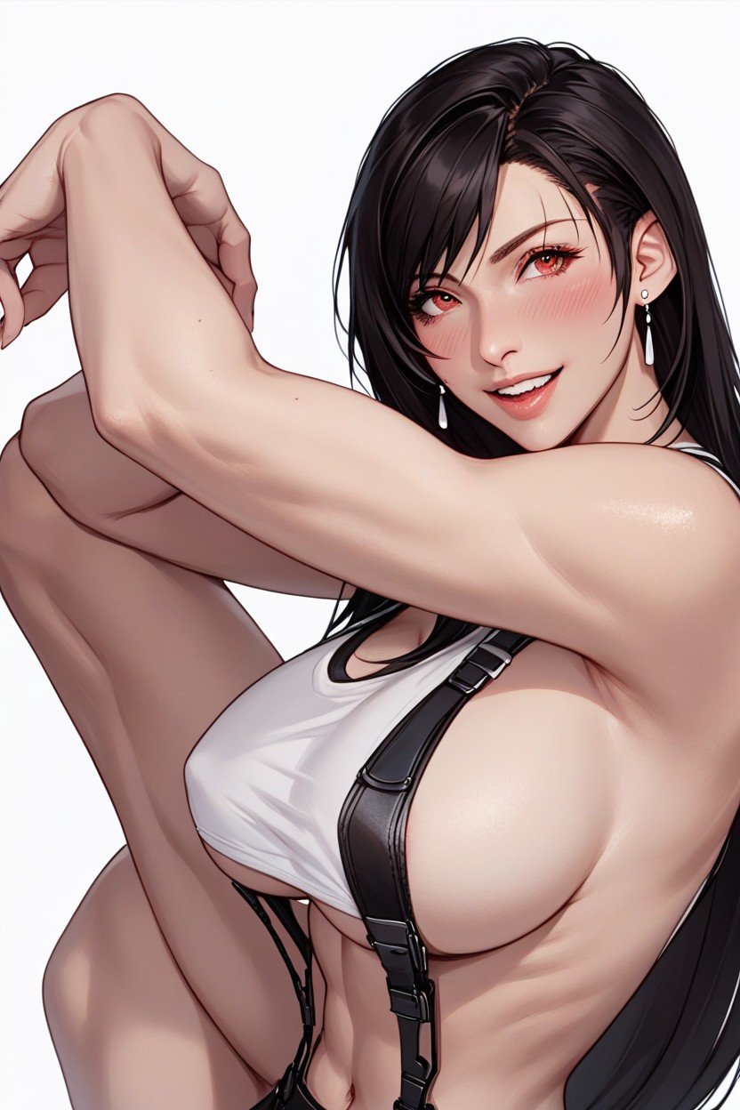 Excited, Long Black Hair, Tifa CostumeAI黃片