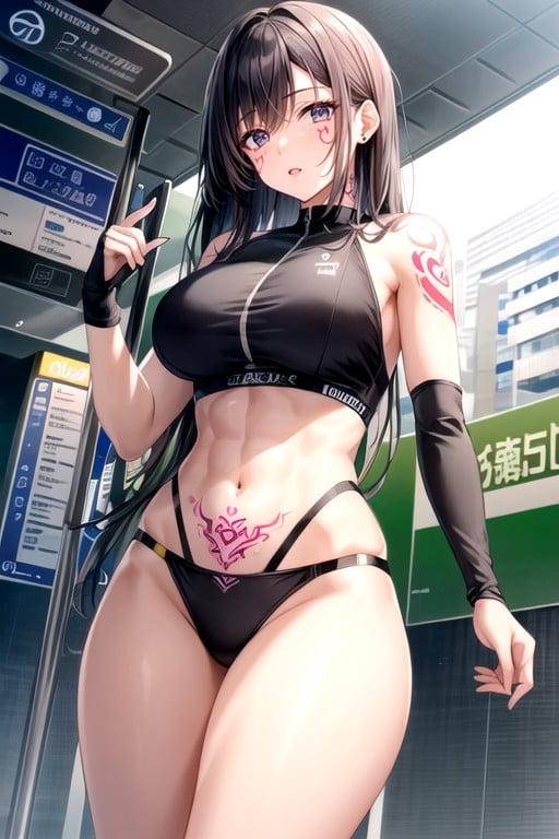 Subway Station, Angel, Tattoo AI Porn