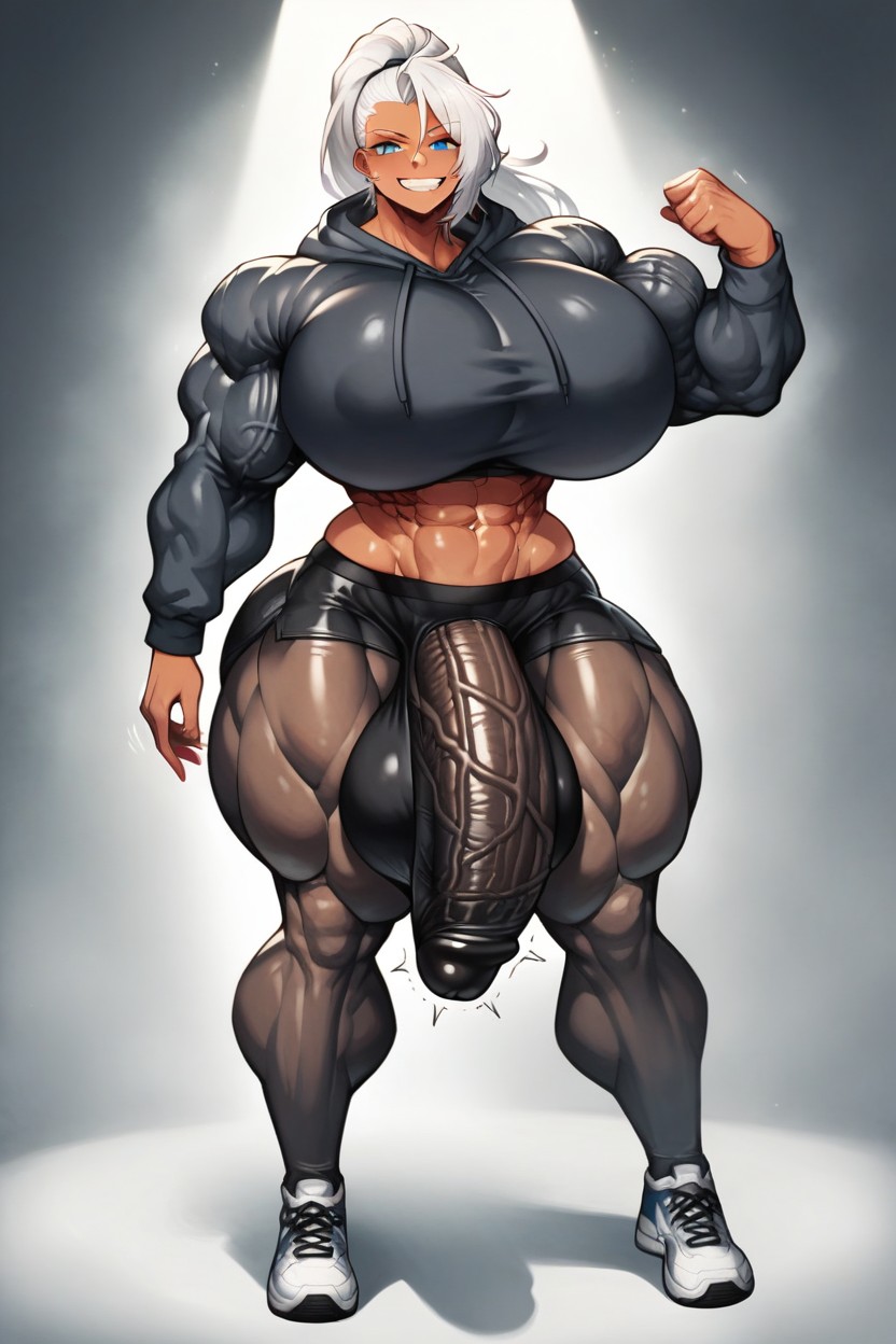 Smirk, White Hair, Futa Is Always Bigger Shemale AI Porn
