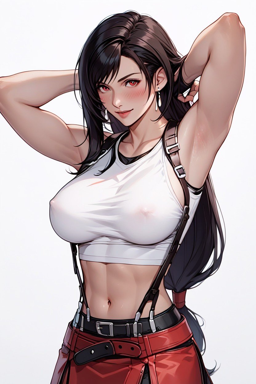 Tifa Costume, White Background, Perfect BodyAI黄片