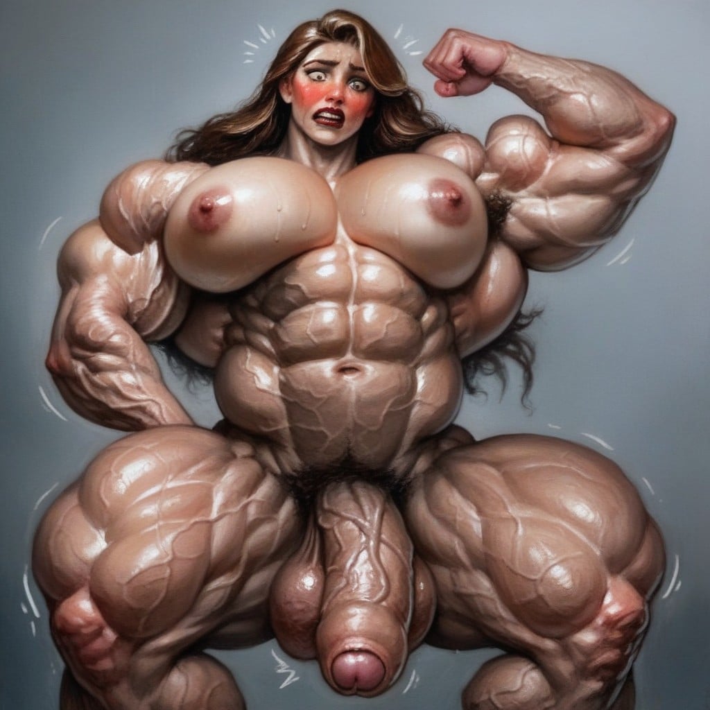 Dick With Veiny Forskin, Extremely Big Muscle, Realistic Shemale AI Porn