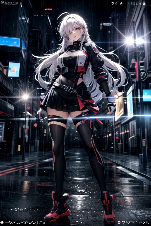 Skirt, Cyberpunk City, Ultra Detailed AI Porn