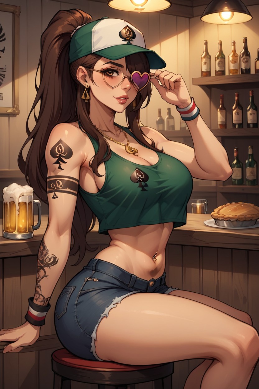K, Hair Covering Eye, Tight Clothes Hentai AI Porn