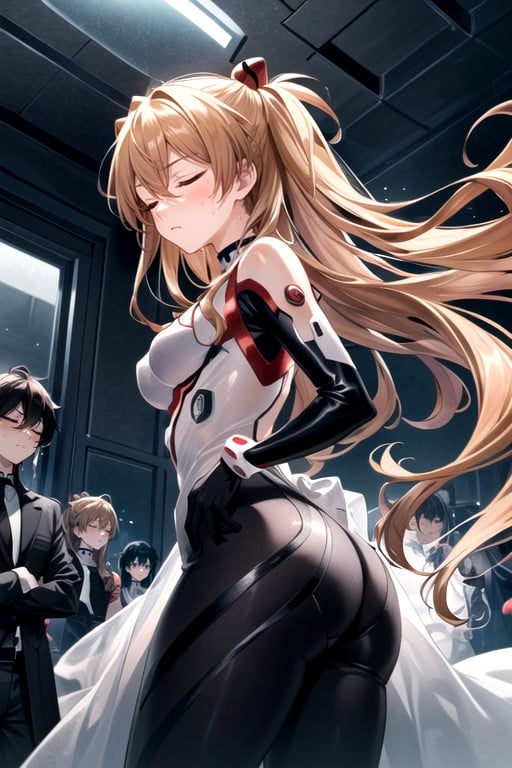 1 Persona, Black And White Sleeves On The Arms; Rounded Ass; ; Sweaty; A Athletic Body; Black Translucent Patterned Stockings; White Gloves With A Black Pattern; Bare Shoulders; A Monochromatic Choker Around My Neck; On Top Of A White Veil With A Black Pattern; Shirt Unbutton; Red And Black Patterned Tie;, TristePorno AI