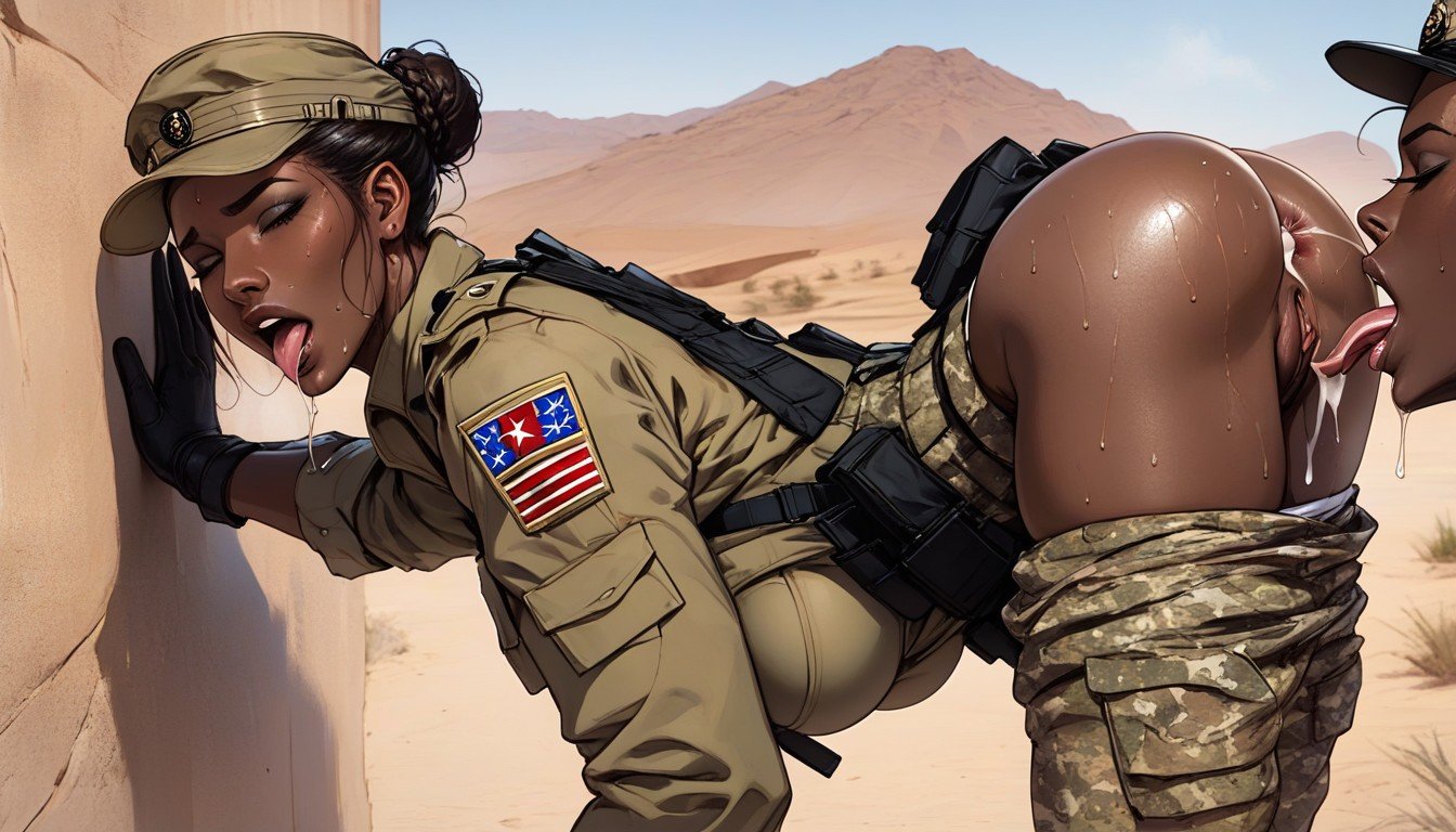 Shocked, Desert, Hair Bun AI Porn