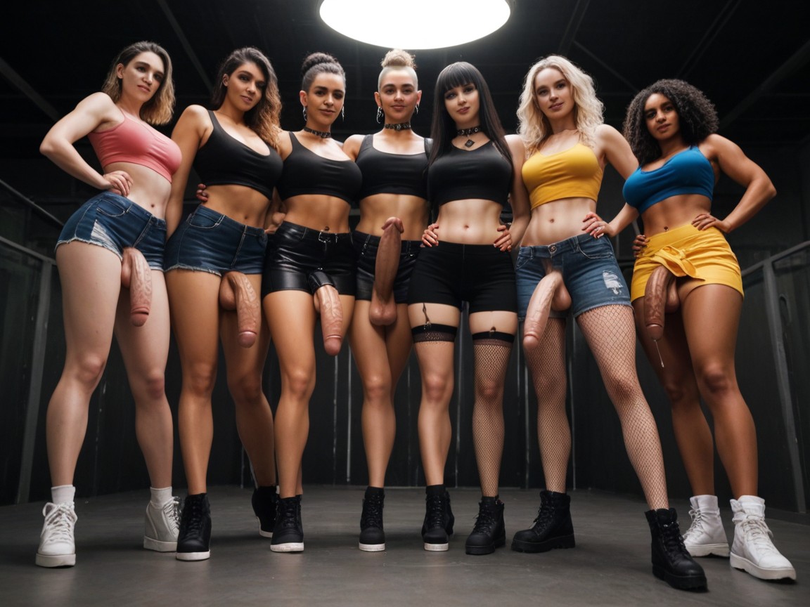 Buzzcut, Hands On Hips, Sweaty Shemale AI Porn