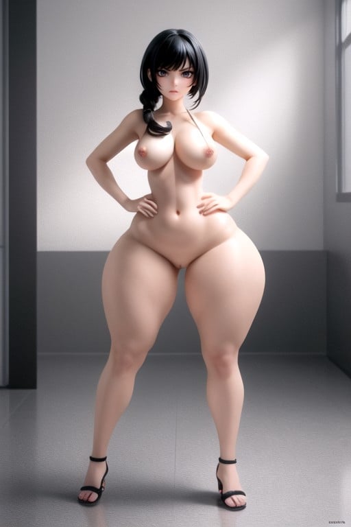 Hands On Hips, Small Breast, Extremely Large Ass AI Porn