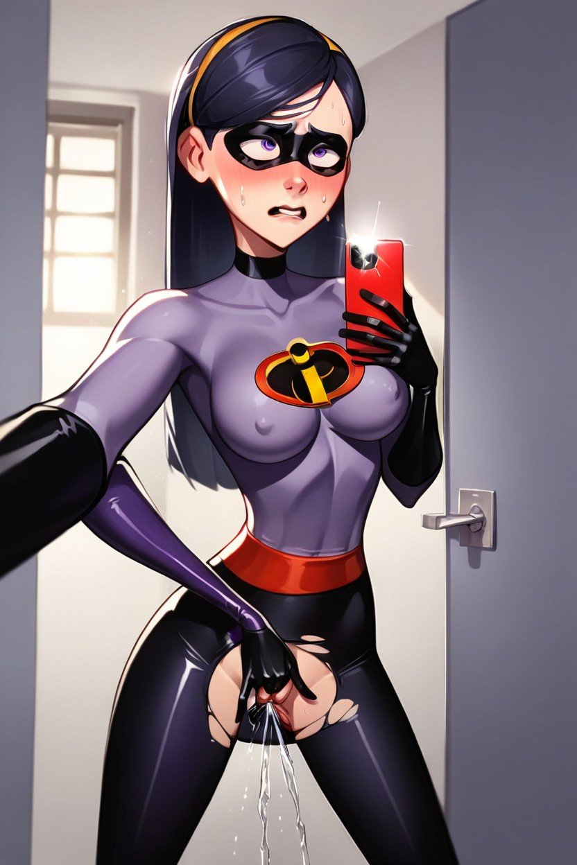 Violet Parr, Violet Parr Wearing Torn Superhero Suit, MaigrePorno IA