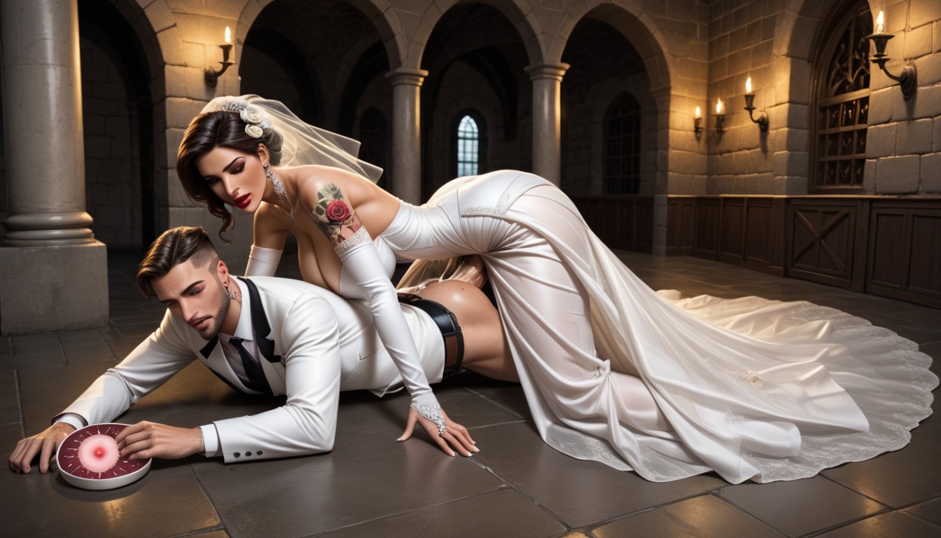 Wedding Dress, Full Body View, Futa Tops Male Shemale AI Porn