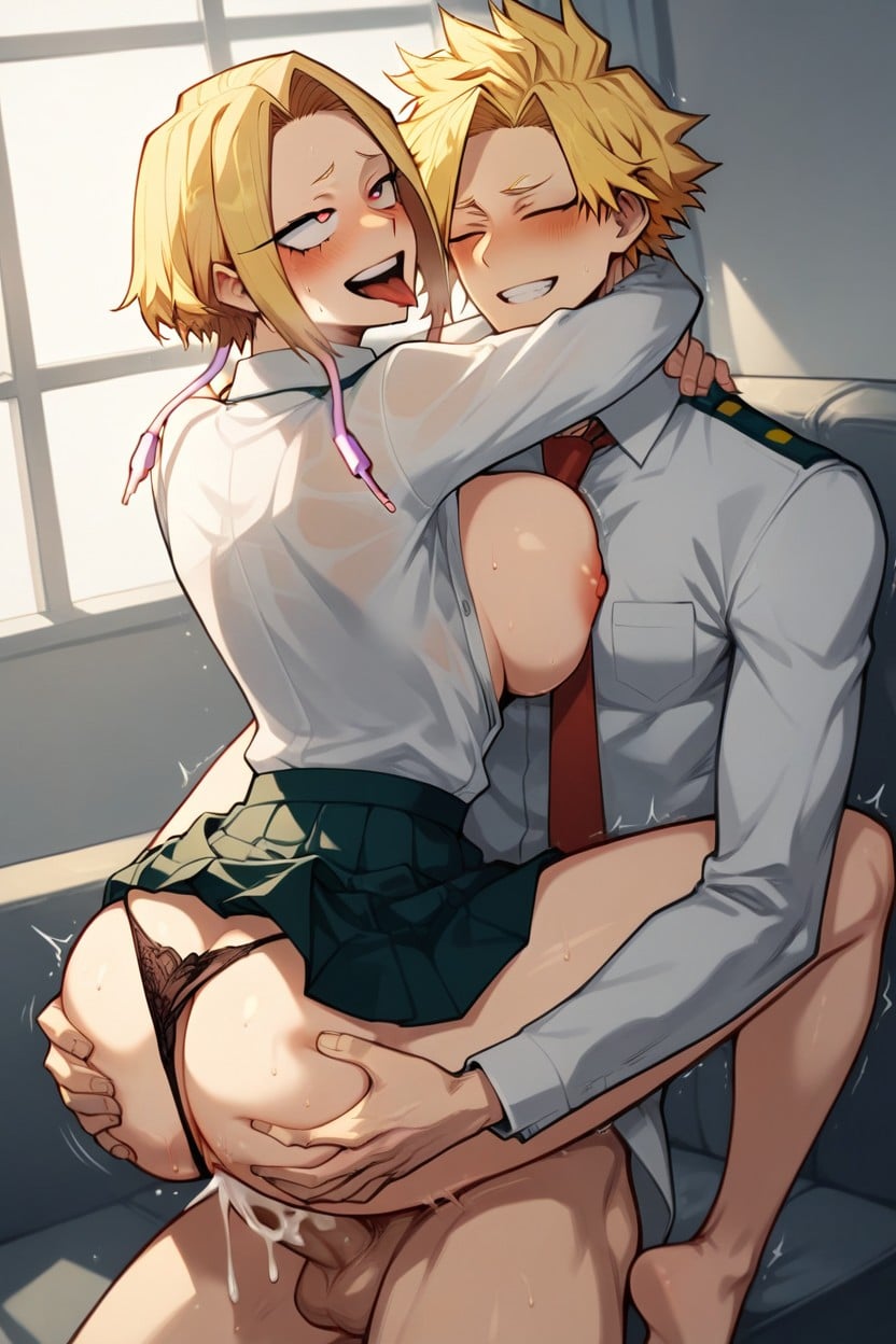 Horny, Kyoka Jiro From My Hero Academia Is Fucked By Denki Kaminari From My Hero Academia, Couch Furry AI Porn