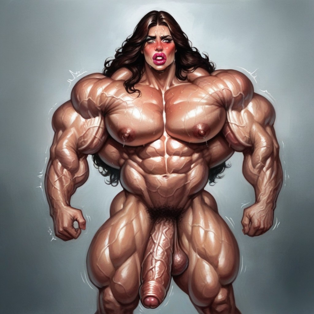 Big Massive Veins, Veiny Abs, Bounce Lines Shemale AI Porn