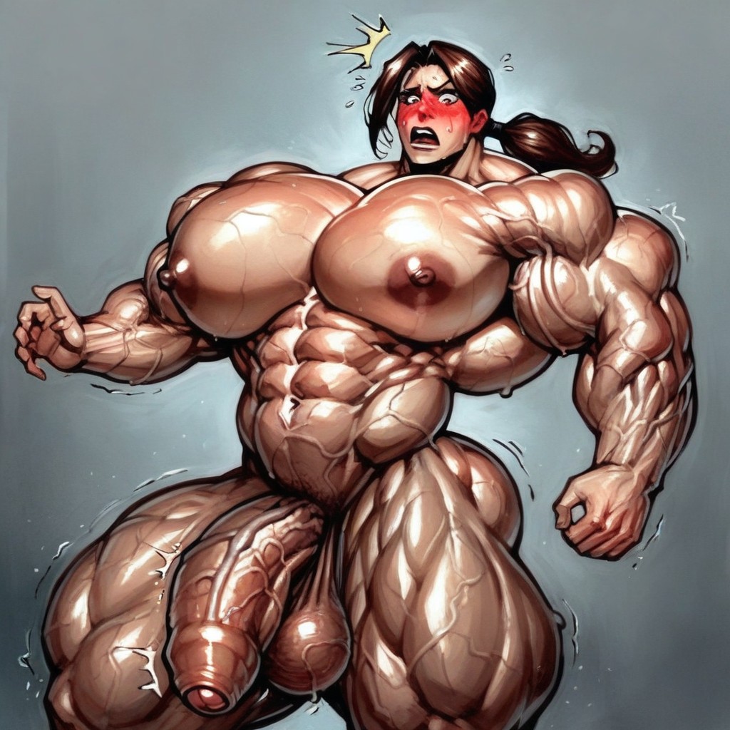Realistic, Monstrous Veins, Shocked Impression Shemale AI Porn