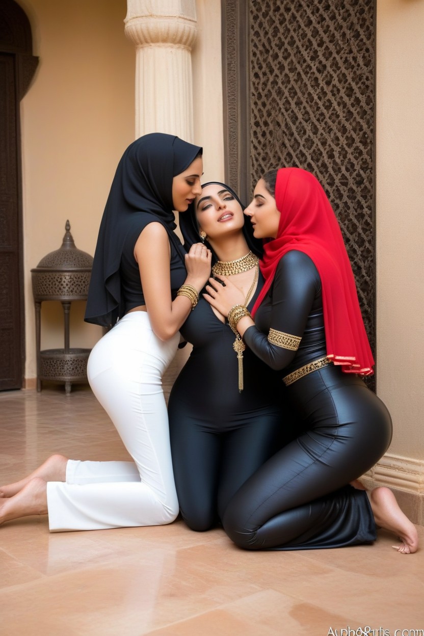 Two Arab Girls Wearing Gold Necklaces, Px X Px, Очень Большая Задница ИИ гей порно