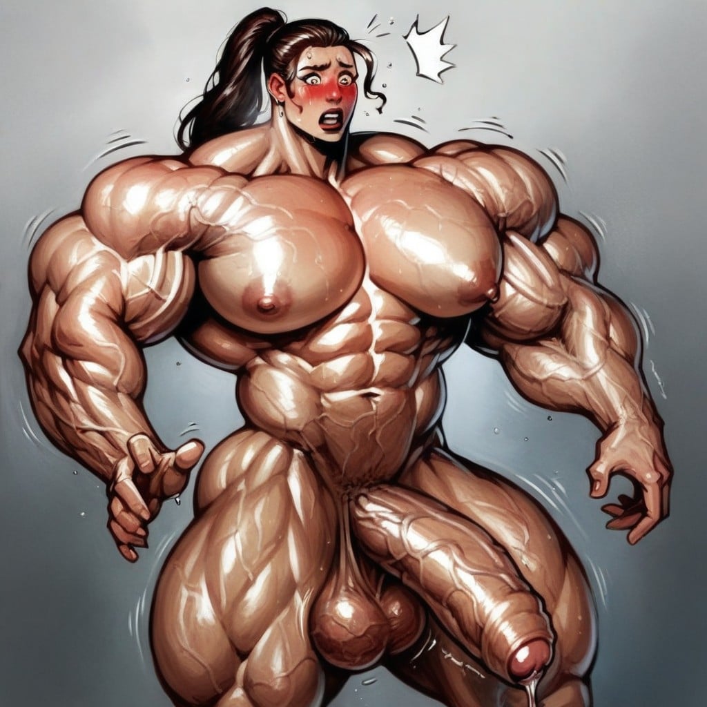 Visible Muscle Growth, Hyper Muscle, Bounce Lines Shemale AI Porn