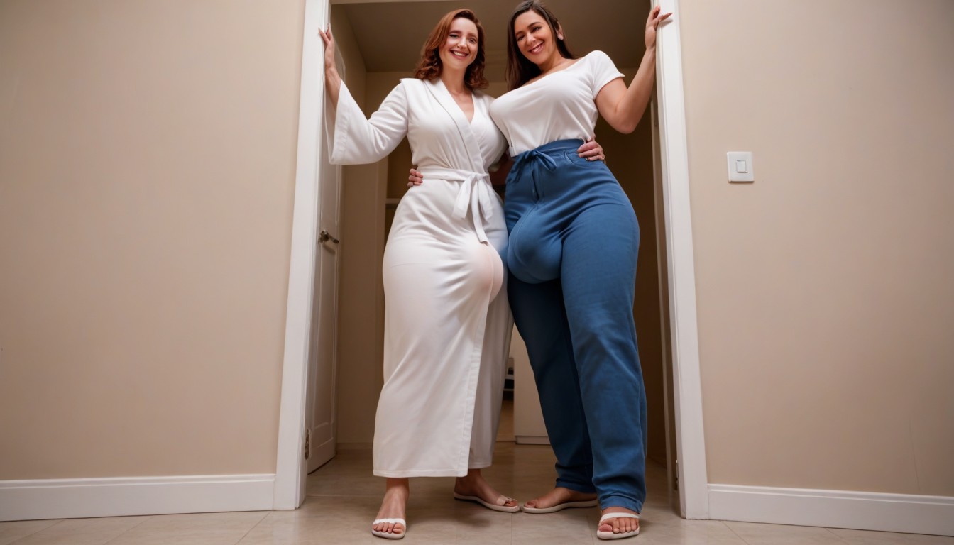 Shy But Smiling, Indoor, Gigantic Shemale AI Porn