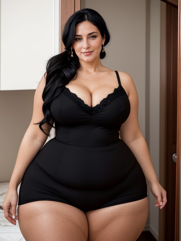Beautiful, Bottom Heavy Hourglass, Hair Swooping On One Side AI Porn