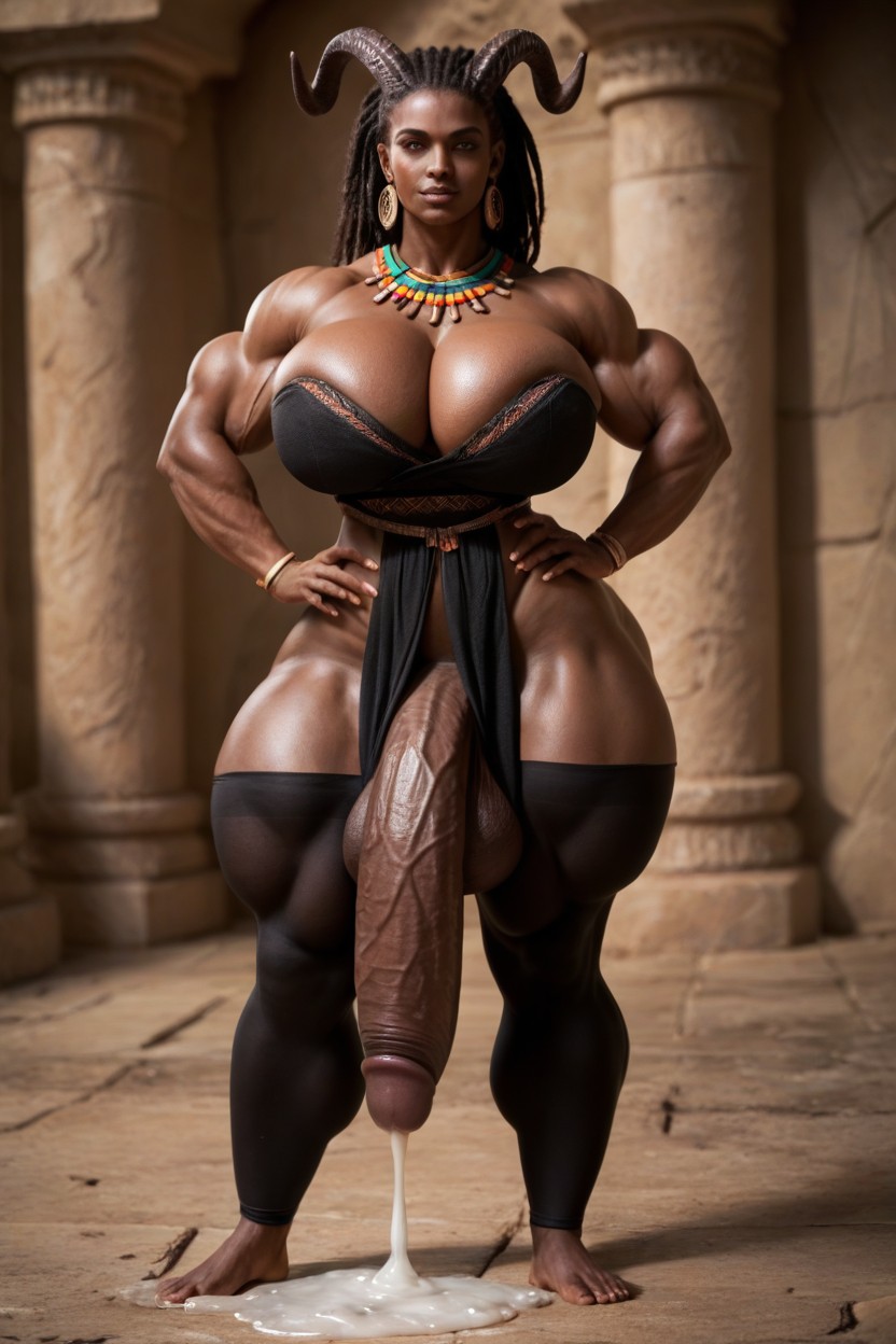 Detailed Face, Jungle, Muscular Shemale AI Porn