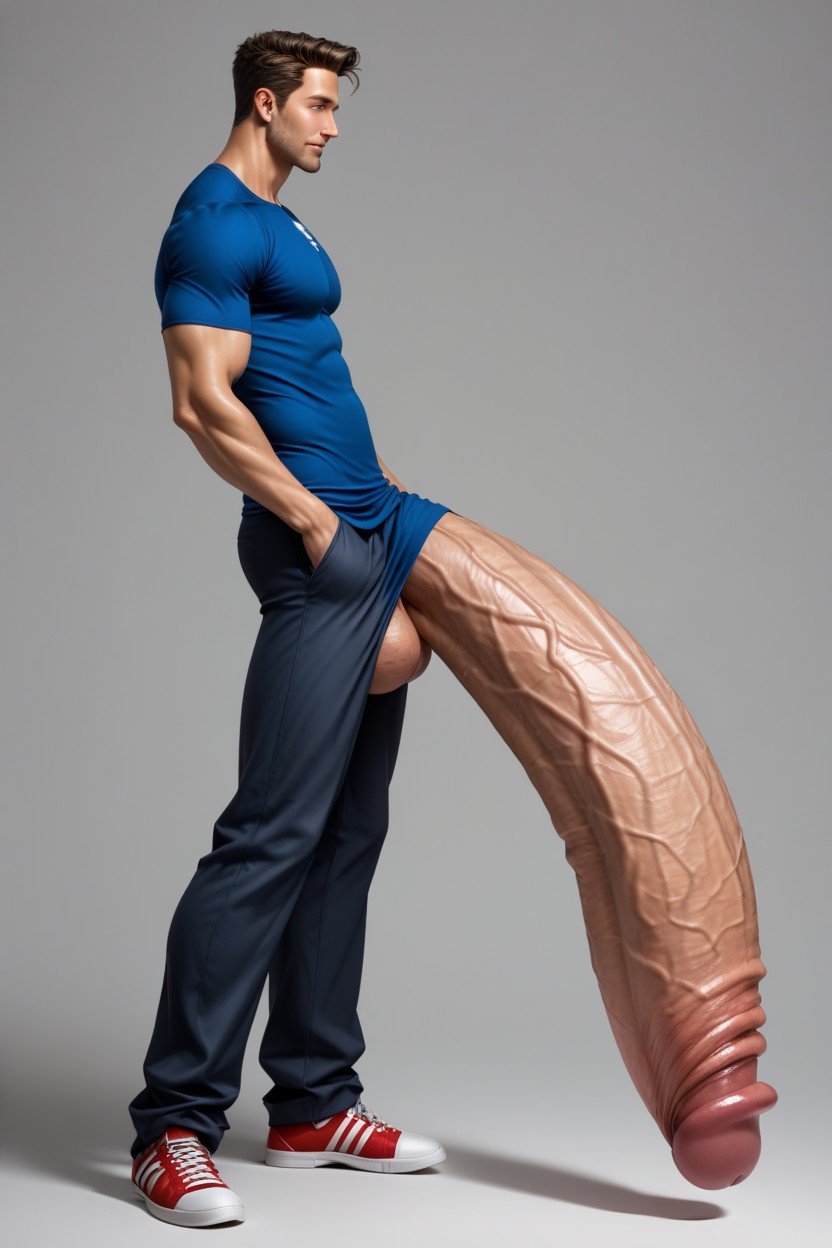 Long Legs, Hyper Cock Man, Hyper Girth AI Gay Porn