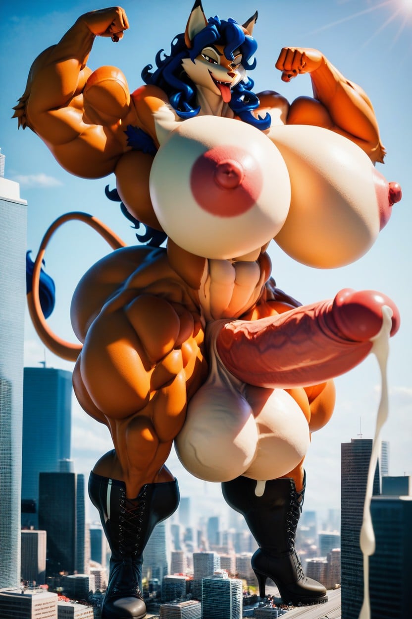 Macro, High Heels, Gigantic Furry AI Porn