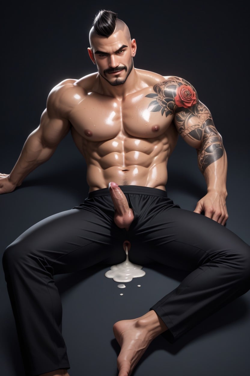 Black Hair, Arrogant, Tattoos AI Gay Porn