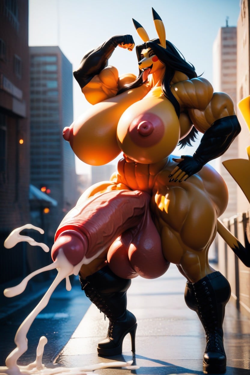 Thicc, Flexing, Toned Furry AI Porn