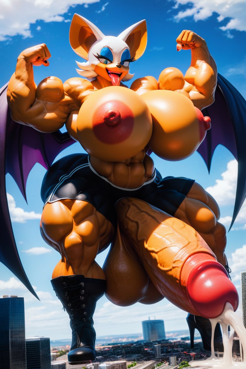 Naked, Holding Cock, Huge Cock Furry AI Porn