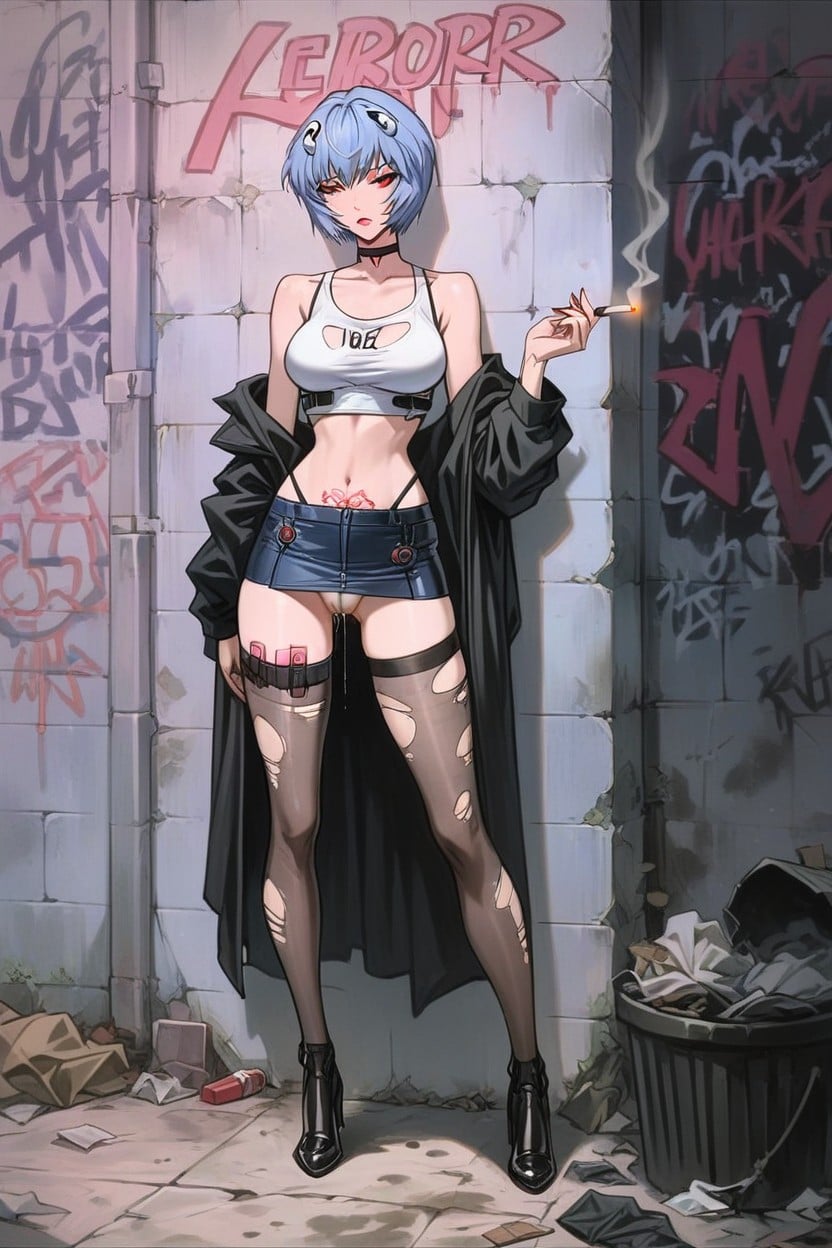 Asian City, High Heels, Ultra Detailed Background Hentai AI Porn