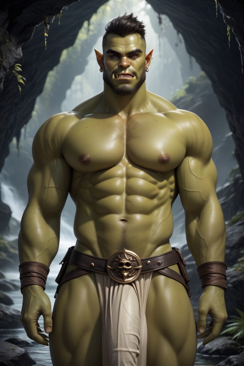 Show Cock, Cave Like Environment, Gigantic AI Gay Porn