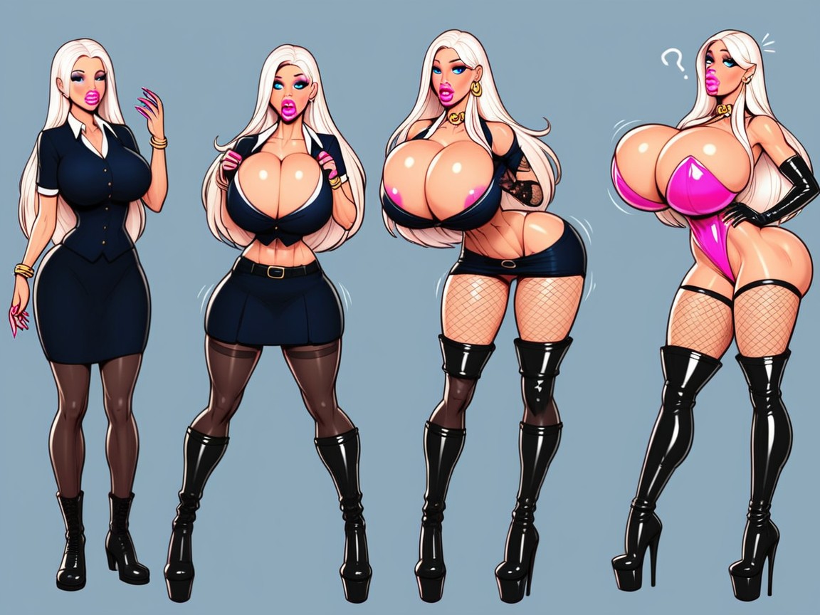 Becoming A Bimbo, Fishnets, Confused Face AI Porn