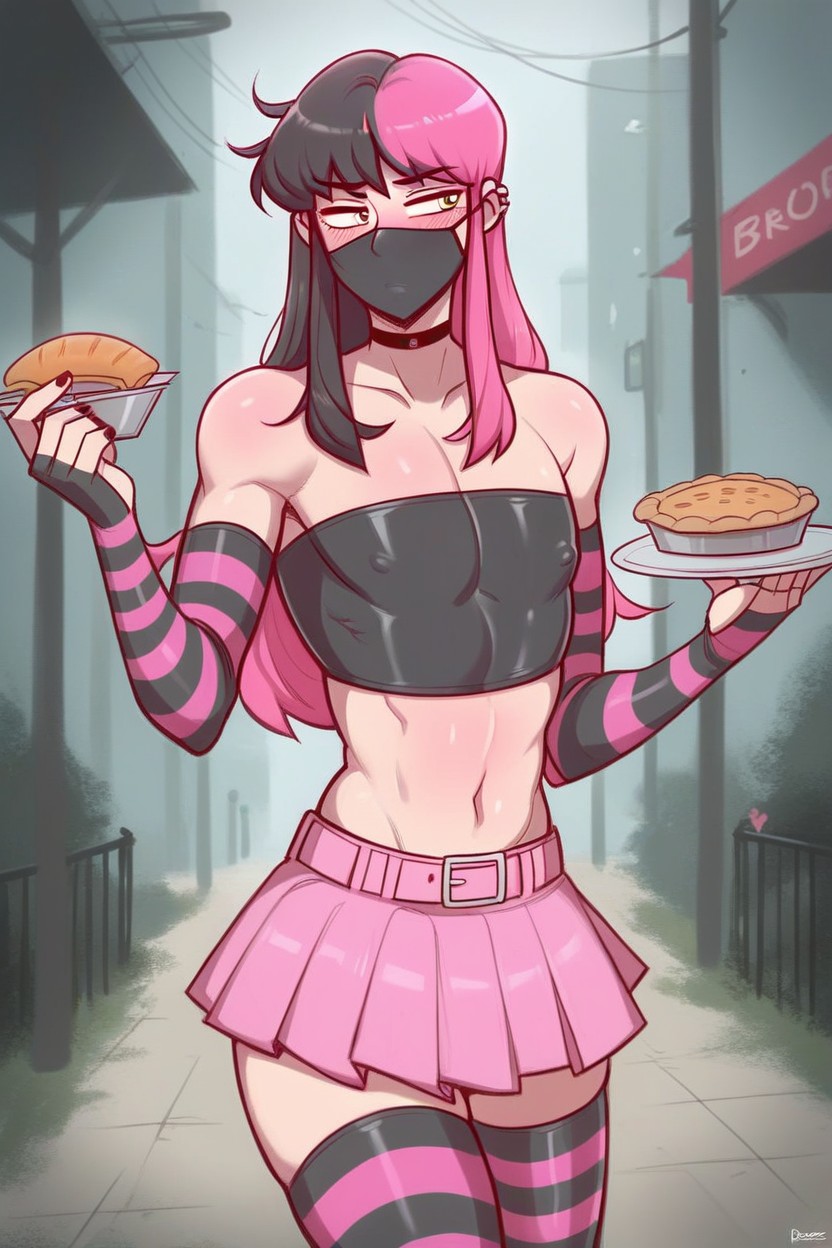 Black Hair, Elbow Gloves, Goth Hentai AI Porn