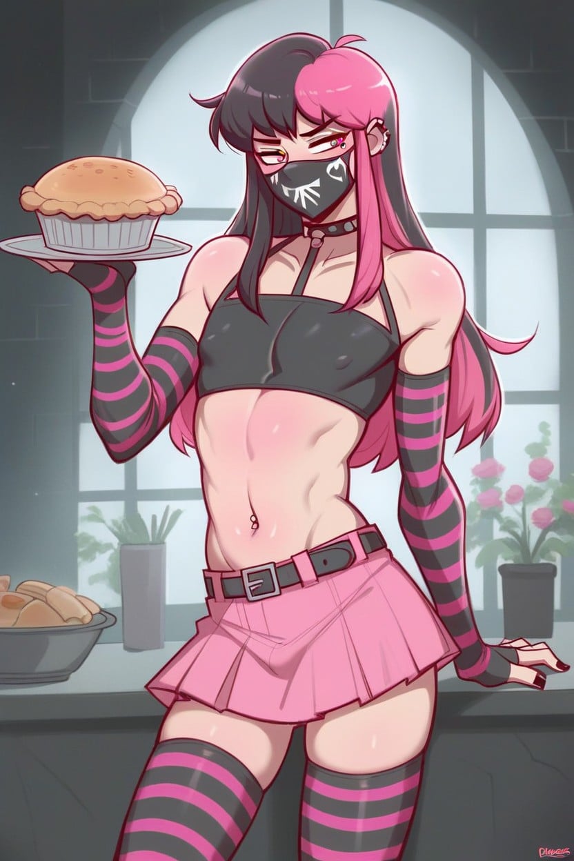 Skin Tight, Multicolored Hair, Wig Hentai AI Porn