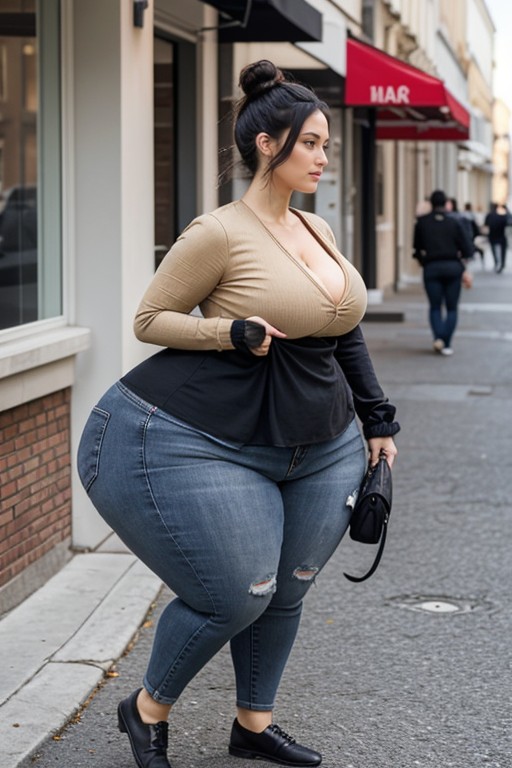 Fat Stomach, Thick, Extremely Large Hyper Booty AI Porn