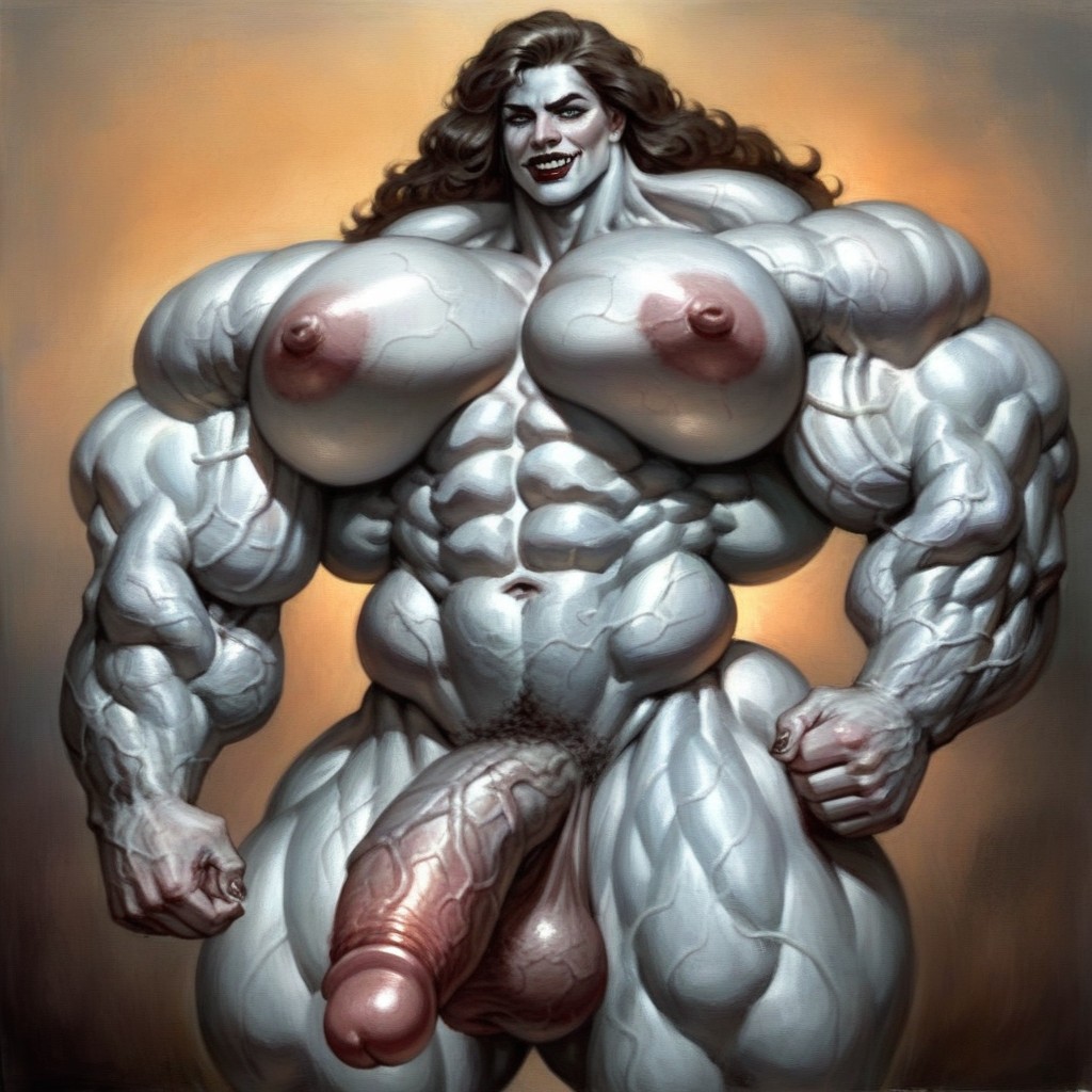 Hips And Waist, Ripped Body, Bulging Muscle Shemale AI Porn