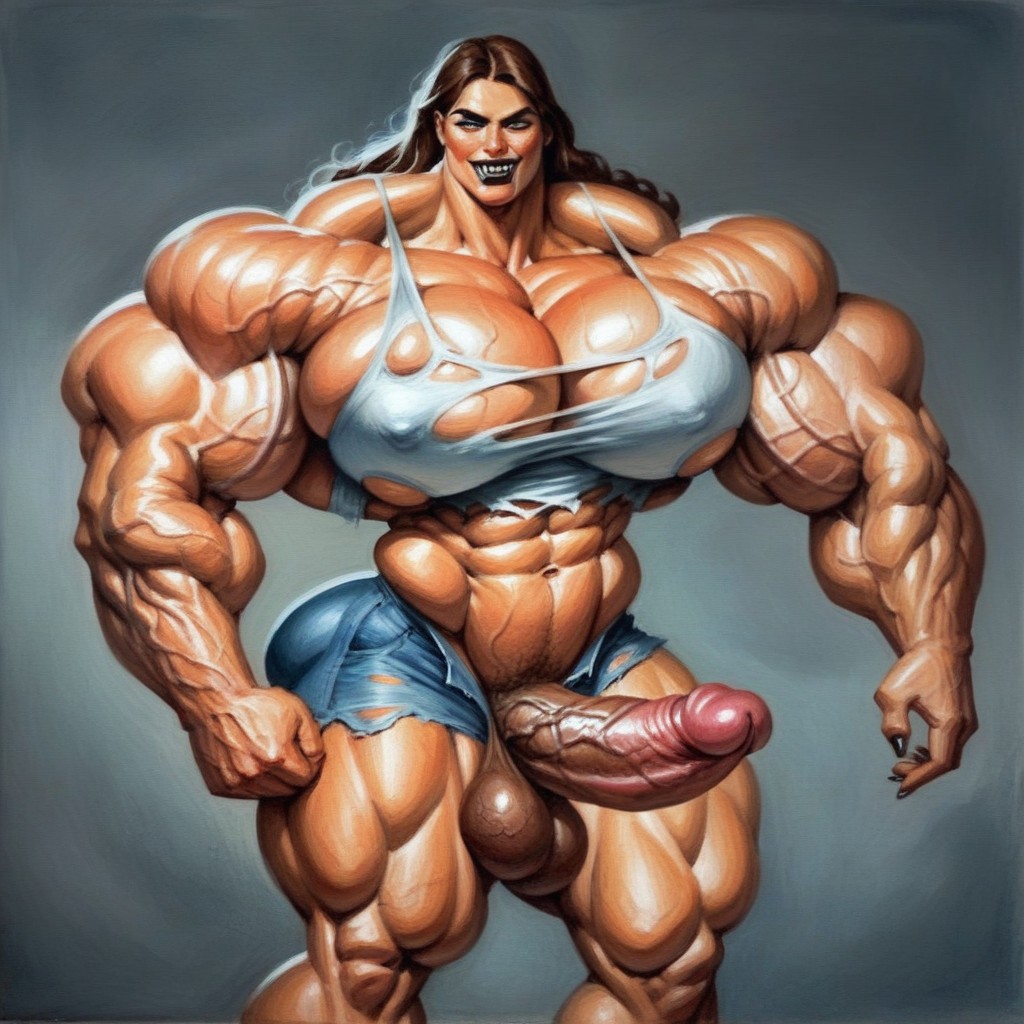 Thick Veiny Cock, Juicy Art, Oily Skin Shemale AI Porn
