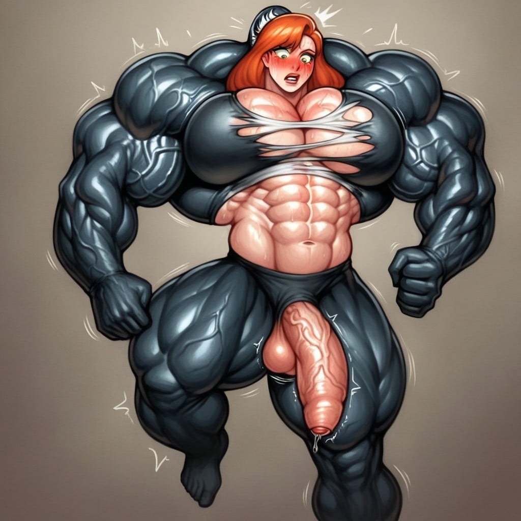 Hyper Muscle, Ripped Muscle Dick, Veiny Abs Shemale AI Porn