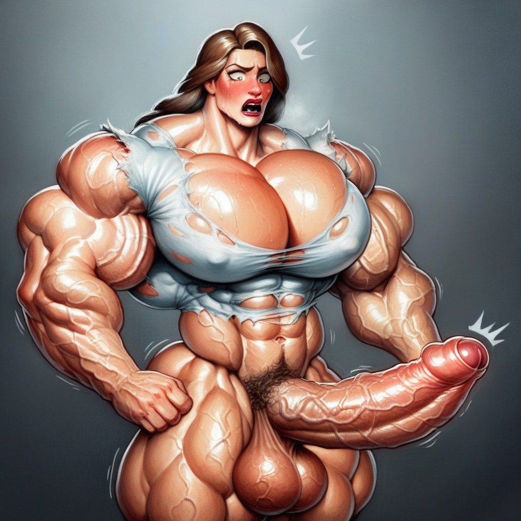 Dick With Veiny Forskin, Rapunzel Style, Juicy Veins Shemale AI Porn