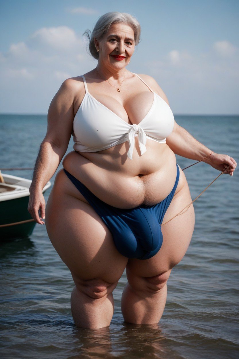 Huge Bulge Under Clothing, Scuba Diving Suit, Gigantic AI Gay Porn