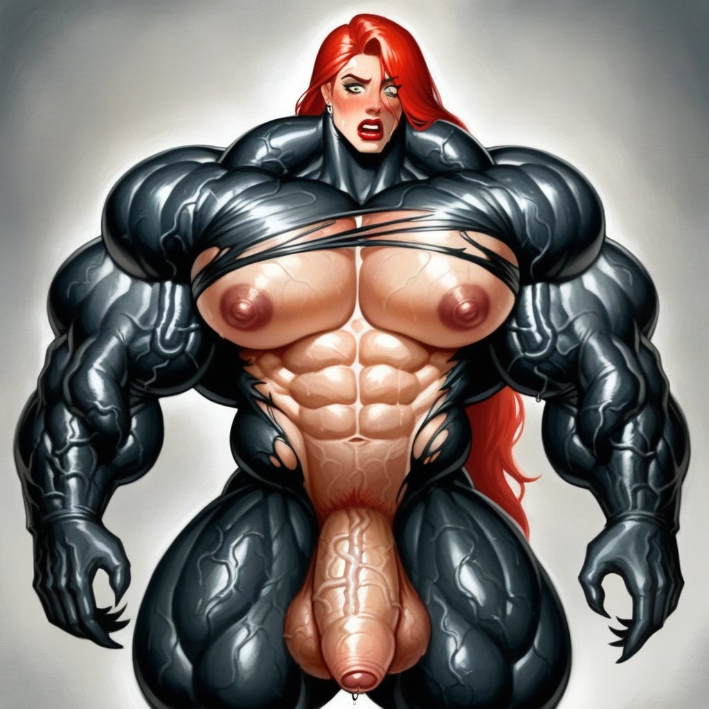 She Dreams Of Muscle Growth, Extremely Big Muscle, Muscular Penis Shemale AI Porn