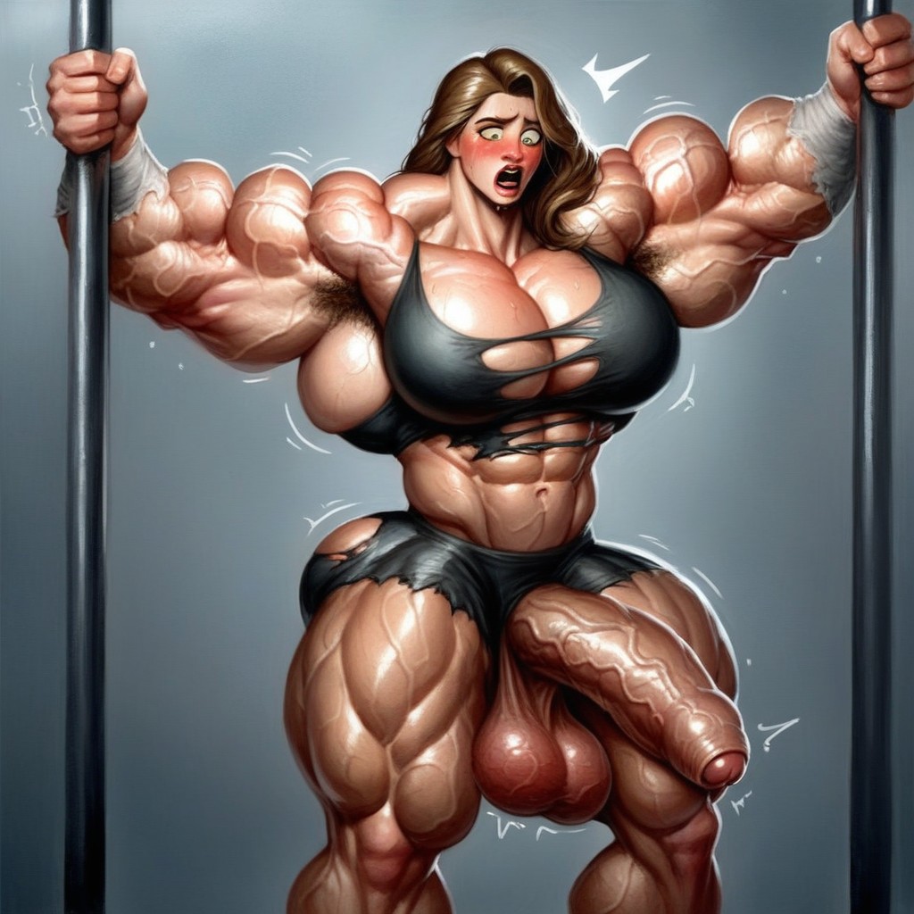 Muscle Growth Story, Dick With Veiny Forskin, Shredded Muscle Shemale AI Porn