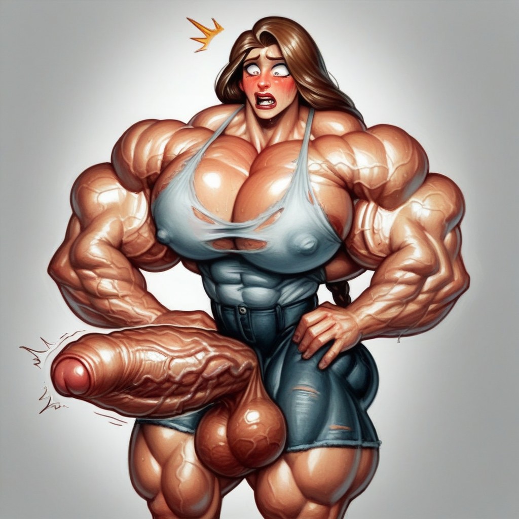 Muscular Penis, Long Foreskin, Body Transformation Shemale AI Porn