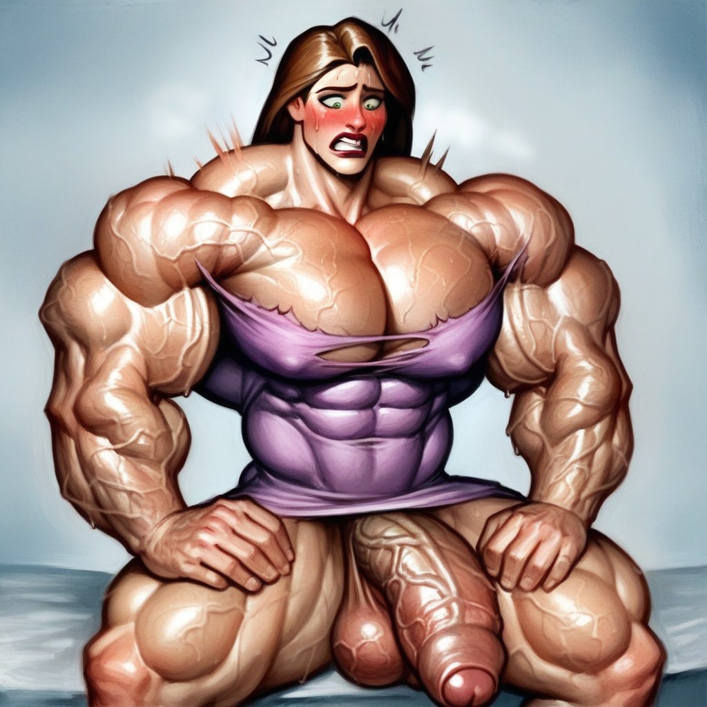 Prison Background, Massive Veiny Armsveins Popping, Laying Shemale AI Porn